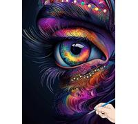 Abstract Paint by Numbers for Adults Eye Painting by Numbers for Aadults Kids, Canvas Oil Paintings with Acrylic Pigment Kits Hobbies for Adults Women for Christmas Decorations Gifts 70x90cm K-06