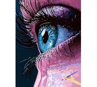 Abstract Paint by Numbers for Adults Eye Painting by Numbers for Adults Kids, DIY Acrylic Pigment Canvas Paintings Kits with Brushes Christmas Decorations Gifts for Women Without Frame 80x110cm D-35