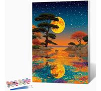 Abstract Paint by Numbers for Adults, Landscape Adult Paint by Numbers Canvas Kits, Hobbies for Adults Women, DIY Color Oil Painting Acrylic Painting for Beginners, Gifts, Decor 16x24 inch -WX251047