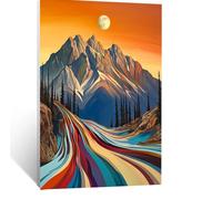 Abstract Paint by Numbers for Adults Mountain Painting by Numbers Canvas for Children Wall Art Supplies 32 x 24 In, DIY Waterproof Canvas Painting Adult Crafts for Room Decor Gifts for Women LSJ-7981