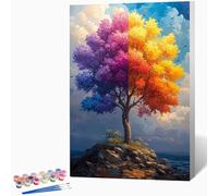 Abstract Paint by Numbers for Adults, Tree Adult Paint by Numbers Canvas Kits, Hobbies for Adults Women, DIY Color Oil Painting Acrylic Painting for Beginners, Gifts for Women, Decor 16"x20" -WX251040