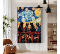 Abstract Paint by Numbers for Adults with Frame Cat Paint by Numbers, Hobbies for Adults Women, DIY Acrylic Oil Painting Kits Canvas with Paints and Brushes for Home Decor, Gifts 14x18inch b-109