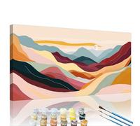 Abstract Paint by Numbers Landscape Paint by Numbers Kit for Adults with Framed DIY Canvas & 3 Brushes Acrylic Pigment Set, Home Decoration Painting Wall Art, Women Hobby Gifts 17.7x35.4in XY#593