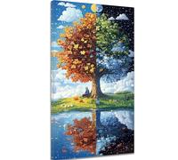 Abstract Paint by Numbers Tree Paint by Numbers Kits, Painting by Number for Adults with Frame, DIY Acrylic Oil Painting Kits for Kids or Beginner with Brushes, Home Decor 16x32 inch/40x80cm k-1309