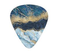 Abstract Paint Gold Glitter Blue Marble,12 Pcs Guitar Pick,3 Different Thickness Plectrums for Acoustic Guitar Bass Ukulele (0.46mm 0.96mm 0.71mm)