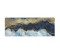 Abstract Paint Gold Glitter Blue Marble,Mouse Pad Large Desk Pad Computer Keyboard Mouse Mat With Non Slip Rubber Base 30 x 80 cm