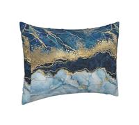 Abstract Paint Gold Glitter Blue Marble,Short Plush Pillowcase, Decorative Pillowcase Suitable For Sofas, Living Rooms, And Beds.