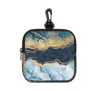 Abstract Paint Gold Glitter Blue Marble, Square Zipper Storage Bag, Neoprene Coin Purse, Small Wallets, Change Pouch, Change Purse