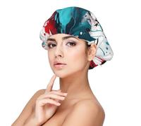 Abstract Paint Splashes Adult's Satin Sleeping Cap - Women's Elastic Sleep Bonnet, Adjustable Overnight Hair Cover for Hairstyles Black, Black, One Size, Black, One Size