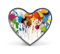 Abstract Paint Splashes Buttons Pin Memorial Boutonniere for Wedding Groom Bride, Customize Lapel Heart Pin for Christmas, Men Women Costume Decorative Fashionable Brooches