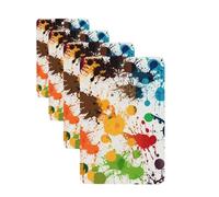 Abstract Paint Splashes Car Air Fresheners 4 Pcs Rectangle Hanging Car Air Freshener Fragrance Scented Cards Auto Mirror Pendant Aromatherapy Tablets For Car Home Office Closet Bathroom