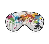 Abstract Paint Splashes Eye Mask with Adjustable Strap Soft Breathable Sleep Mask for Home Office Travel Airplane Light Blocking Comfortable Eye Covers for Women Men
