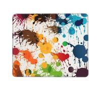 Abstract Paint Splashes Mouse Pad with Stitched Edge, Comfortable Mouse Pads with Non-Slip Rubber Base Gaming Mouse Mat Washable Mousepads Computers Laptop Desk Accessories for Office 7 x 8.6 in