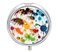 Abstract Paint Splashes Pill Box-3 Compartment Small Pill Case Travel Pill Box for Purse & Pocket Portable Daily Pill Organizer to Hold Supplements Vitamins