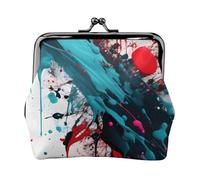Abstract Paint Splashes Print Compact Coin Purse Exquisite Kiss Lock Wallet Cute Mini Pouch Coins Cards Wallet