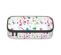 Abstract Paint Splashes Print Fashionable Functional Pencil Case Convenient Daily Use Storage Makeup Toiletries