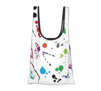 Abstract Paint Splashes Print Foldable Reusable Grocery Bag Lightweight Shopping Tote for Groceries Travel Beach Eco-Friendly Compact Adventure Tote