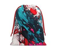 Abstract Paint Splashes Print Gift Reusable Drawstring Bag Holiday Party Decor Daily Storage Celebrations Pouch