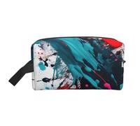 Abstract Paint Splashes Print Large Capacity Travel Toiletry Bag Unisex Daily Storage Portable Cosmetic Pouch