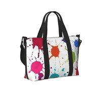 Abstract Paint Splashes Print Travel Hand Bag Women Lightweight Tote Foldable Daily Weekend Trips Gym Vacation