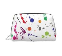 Abstract Paint Splashes Printed Large Makeup Organizer Versatile Toiletry Case with Secure Zipper Closure for Women