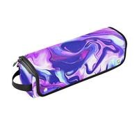 Abstract Paint Swirl Print Blue Purple Hair Tool Travel Bag and Heat Resistant Mat with Zipper Hair Accessories Organizer Carrying Case Flat Curling Iron Waterproof Organizer