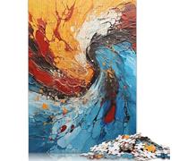 Abstract Painting 08 Puzzles for Adults 500 Piece Wooden Puzzle Adult Jigsaw Puzzle Puzzles for Adults Teens 500pcs (52x38cm)