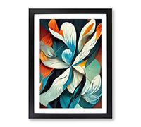 Abstract Painting Flowers No.1 Framed Print | A3 Black Framed Wall Art | Ready to Hang | Abstract Floral Picture | Living Room Bedroom Lounge Office