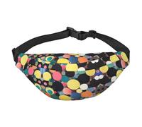 Abstract painting of circles Boys Crossbody Waist Bag, Large Travel Fashion Waist Bag for Sports, Running, Cycling, Traveling, Fishing