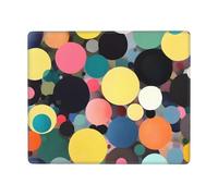 Abstract Painting of Circles Non-Slip Mouse Pad Seven by Nine Inch Horizontal Design for Office Gaming and Laptop Use
