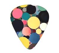 Abstract painting of circles the 12-piece guitar picks include three picks: thin, medium and heavy. suitable for electric, acoustic and bass guitars of all strengths