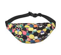 Abstract painting of circles Travel crossbody waist bag, suitable for sports, running, cycling, traveling, fishing boys large waist bag,