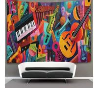Abstract Painting Tapestry Colorful Music Theme Wall Hanging Tapestries for Bedroom Living Room Apartment Dorm Decorations Wall Art Decor 70cmx100cm