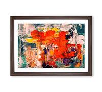 Abstract Painting Vol.101 by S.Johnson Framed Print | A2 Walnut Framed Wall Art | Ready to Hang | Abstract Historical Picture | Living Room Bedroom Lounge Office