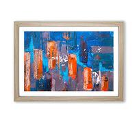 Abstract Painting Vol.13 by S.Johnson Framed Print | A2 Oak Framed Wall Art | Ready to Hang | Abstract Historical Picture | Living Room Bedroom Lounge Office