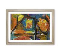 Abstract Painting Vol.151 by S.Johnson Framed Print | A2 Oak Framed Wall Art | Ready to Hang | Abstract Historical Picture | Living Room Bedroom Lounge Office