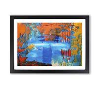 Abstract Painting Vol.191 by S.Johnson Framed Print | A2 Black Framed Wall Art | Ready to Hang | Abstract Historical Picture | Living Room Bedroom Lounge Office