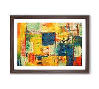 Abstract Painting Vol.302 by S.Johnson Framed Print | A2 Walnut Framed Wall Art | Ready to Hang | Abstract Historical Picture | Living Room Bedroom Lounge Office