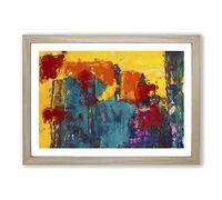 Abstract Painting Vol.64 by S.Johnson Framed Print | A2 Oak Framed Wall Art | Ready to Hang | Abstract Historical Picture | Living Room Bedroom Lounge Office