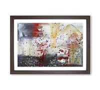 Abstract Painting Vol.91 by S.Johnson Framed Print | A2 Walnut Framed Wall Art | Ready to Hang | Abstract Historical Picture | Living Room Bedroom Lounge Office