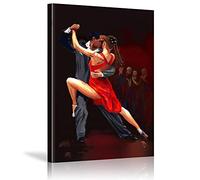 Abstract Painting Wall Art Dance Posters Vintage Tango Home Decoration Wall Art Pictures Charming Women Party Dancer Art 50x70cm(20x28in) With frame