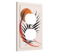 Abstract Palm Leaf Switch Wall Plates Orange Black Boho Sun Design for Wall Accents Thermoplastic Wall Plates Single Size Duplex Plug