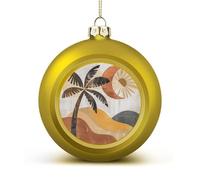 Abstract Palm Tree Christmas Balls Ornaments 4PCS Christmas Tree Hanging Ball Personalization Golden-Style Xmas Trees Ball Pendant for Holiday Party Decoration Supplies