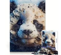 Abstract Panda Face Portrait Jigsaw Puzzles for Adults1000 Pieces DownTime Game Calm Daily Fun Challenge Nice Art (38x52cm)