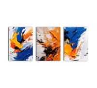 Abstract Passion 3 Panel Canvas Wall Art. simpa Multi One Size