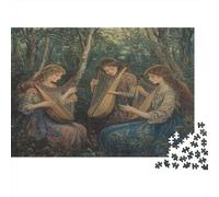 Abstract Pastoral Oil Painting Rätsel Für Erwachsene |Beautiful Woman Playing Harp And Lute in The Forest| 1000pcs (75x50cm) Puzzles Lernspiele Home Decor Puzzles