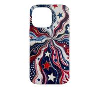 Abstract Patriotic Stars Swirl USA Fourth of July Art Case for iPhone 14 Pro Max