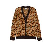 Abstract-Pattern Jacquard-Knit Cardigan - male - Drole de Monsieur - Cardigans - Multicolor - XL - Knitwear XL