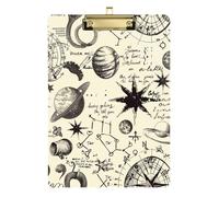 Abstract Pattern Themed Horoscopes Horizontal Plastic Pad for Students Girls Kids Teacher Clipboard Size 9x12