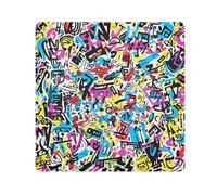 Abstract Patterns Camera Wrap Cloth, Squares Magic Self-Adhesive Cloth for Lens Camera Anti-Scratch Lens Protector Makeup Wrap Cloth Bag 17.7" x 17.7"